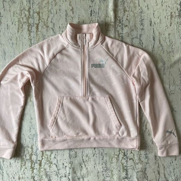Puma Crop baby pink 1/4 zip sweatshirt - Picture 3 of 12